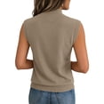 thumbnail image 4 of WULMLEO Women's Turtleneck Knit Tank Top Casual Summer Tops for Layering Camel S, 4 of 4