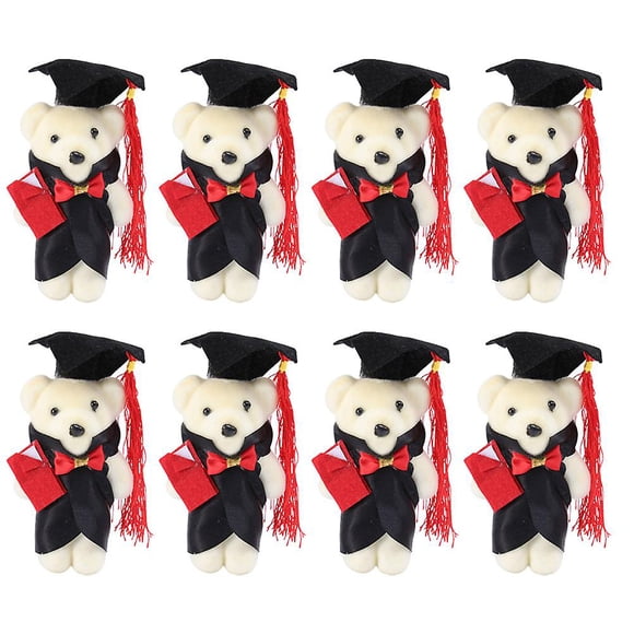 8 Pcs Bulk Plush Toys Graduation Bouquet Bear Stuffed Animal Toys Graduation Stuffed Bear