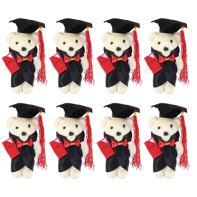 8 Pcs Bulk Plush Toys Graduation Bouquet Bear Stuffed Animal Toys Graduation Stuffed Bear