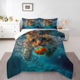 thumbnail image 2 of Erosebridal Cute Cat Bedding Sets Full with Comforter, Pet Kitten Duvet Insert, Ocean Room Decor, Reversible 3pcs, 2 of 7