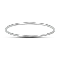 Skinny Thin Domed Stackable 14K White Gold Band (.75 mm)