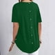 thumbnail image 4 of mfyjkho Tops Deportivos Para Mujer, Camiseta De Mujer De Color Liso Con Botones En La Espalda Y Cuello Redondo. Camiseta De Manga Corta Con Cuello Redondo. Tops Para Hacer Ejercicio Para Mujer S, 4 of 7
