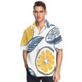 thumbnail image 6 of Lemon Or Leaves Men's Hawaiian Wrinkle Free Button Down Short Sleeve Shirt Casual Shirts Beach Shirts, 6 of 8