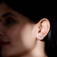 thumbnail image 6 of Rosec Jewels Lab Grown Diamond Flower Earrings with Screw on Backs - EF-VS Grade, 925 Sterling Silver, 6 of 8