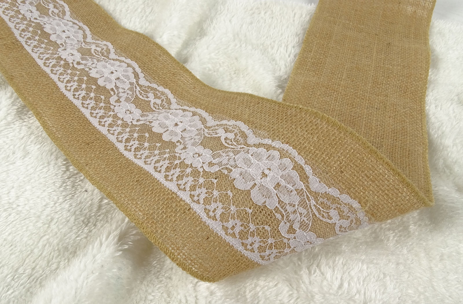 IBA Indianbeautifulart Burlap Ribbon For Diy&nbsp;Wedding Home Decoration Gift Wrap Crafting Lace Wired Jute Trim 10 Yards-4 Inches