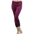 thumbnail image 4 of ToBeInStyle Women's Fleece Lined Leggings w/Tribal Print Band - Fuchsia - S/M, 4 of 5