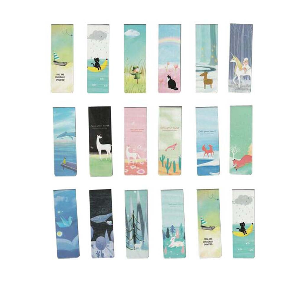 Creative Exquisite Animals Under The Stars Magnetic Bookmarks Gift, Set of 18