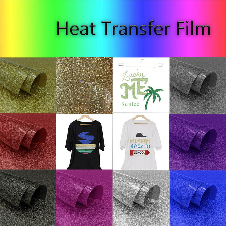 XEOVHV HTV Heat Transfer Vinyl Bundle, Glitter Iron on Vinyl, Glitter HTV  Vinyl for T-Shirt Hat Clothes Fabric DIY Craft Material (Color Glitter  Theme) 