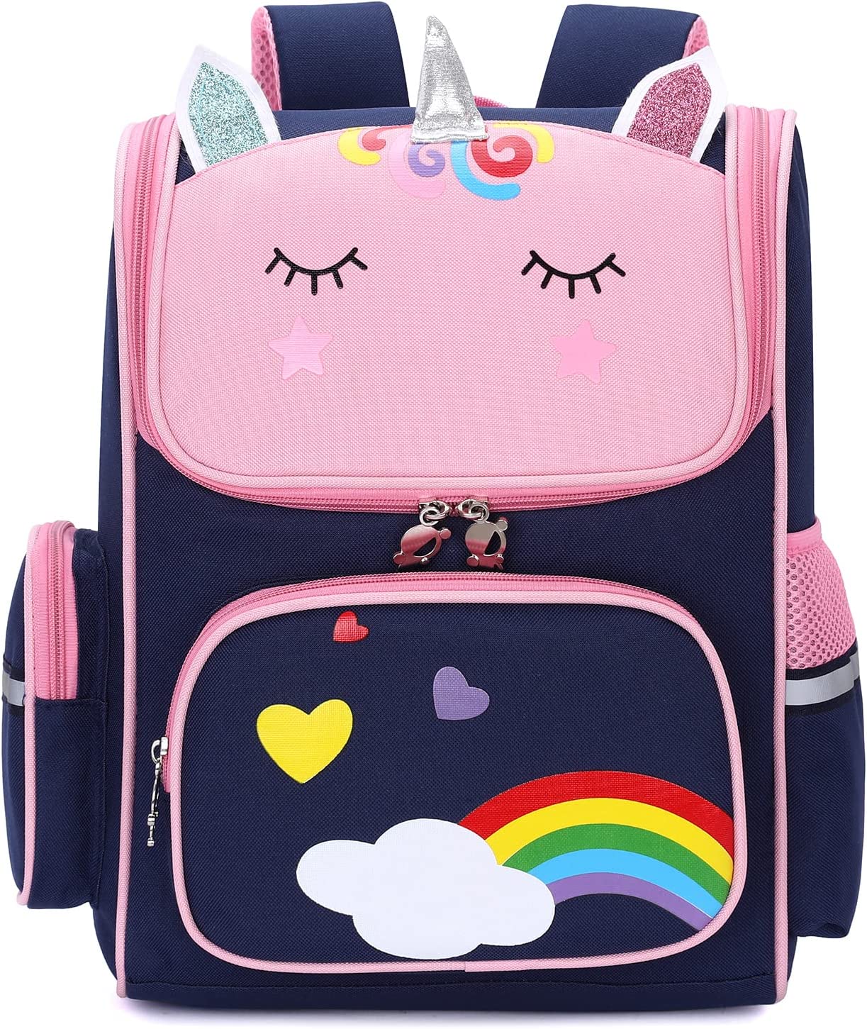 15 inch Cute Unicorn School Backpack for Girls, Lightweight Kids School Bag BookBags Elementary