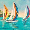 thumbnail image 2 of DeRice, Julie 20x20 White Modern Wood Framed Museum Art Print Titled - Sunset Sails I, 2 of 4
