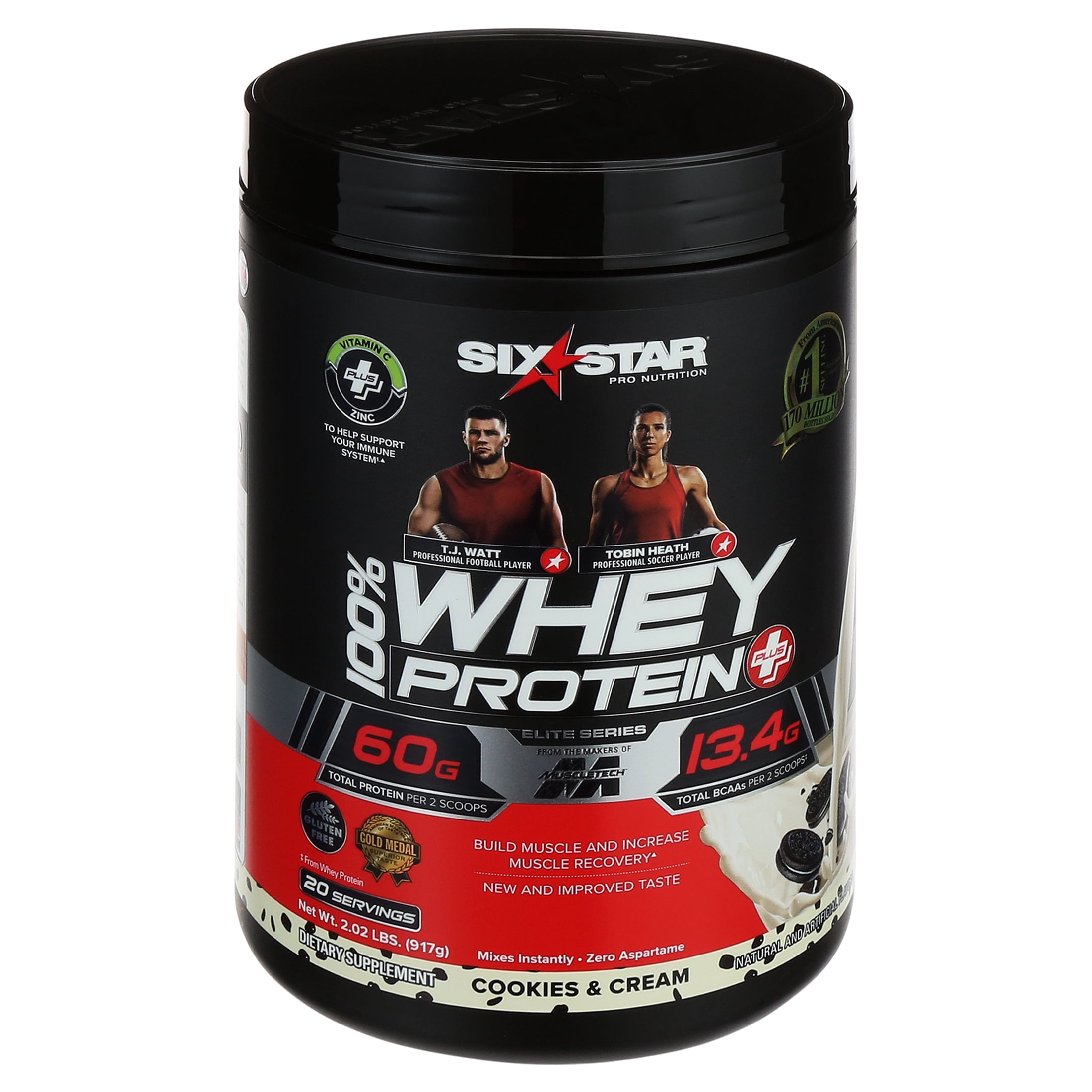 Six Star Elite Series 100% Whey Protein Powder, Cookies & Cream, 2lbs