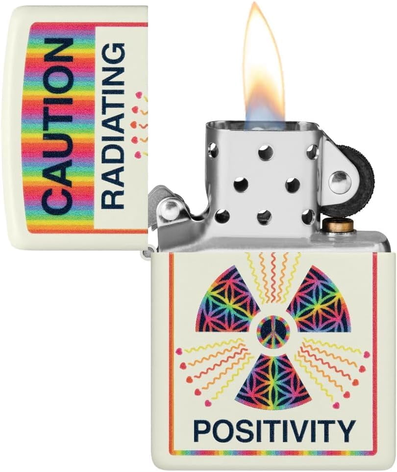 Zippo - Customized Message on Glowing Positivity Glow in The Dark Pocket 46243