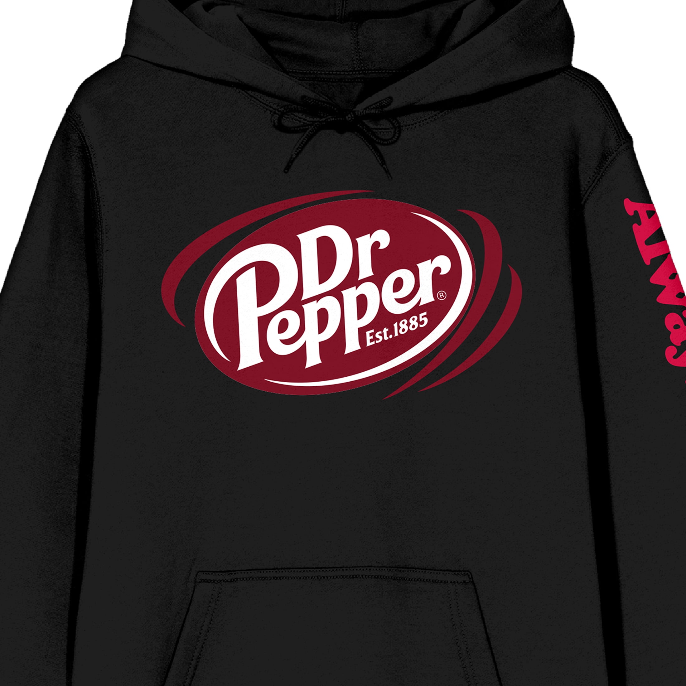 Dr Pepper Always One Of A Kind Long Sleeve Women's Black Hooded Sweatshirt-Small