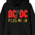 thumbnail image 2 of ACDC Plug Me In Art Long Sleeve Black Adult Hooded Sweatshirt-XXL, 2 of 7
