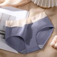 thumbnail image 2 of Gibobby Braguita cintura alta Bragas sin costuras de cintura media triangulares de Color sólido a la de algodón de otoño e invierno para mujer(Morado， XL), 2 of 4