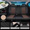 thumbnail image 6 of Car Seat Covers Full Set Fit for Hyundai Sonata 1999-2026, Premium Faux Leather Waterproof Breathable Anti‑Slip Seat Protectors, Black&Brown, 6 of 7