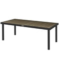 thumbnail image 1 of 74.8" Rectangular Outdoor Patio Dining Table for 8, Weather-Resistant HDPE Wood-Like Top & Aluminum Frame, Natural Wood and Black Garden Table for Backyard, Poolside, and Porch, 1 of 7