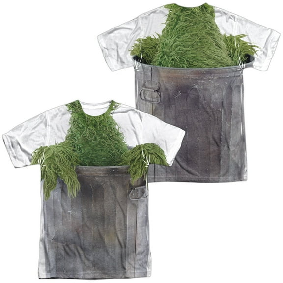Sesame Street Oscar Costume Unisex Adult Sublimated Costume T Shirt (Front/Back), X-Large