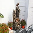 thumbnail image 2 of 50.79" H Outdoor Rainforest Waterfall Tree Trunk Fountain with Bald Eagle Outdoor Cascading Water Feature for Garden Patio Backyard Landscape Decor 3-Tier Water Fountains, 2 of 6