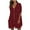 Red Womens Long Sleeve Dress, variant on USSUMA Summer Dresses, Long Sleeves Women's Swing Mini Tshirt Dress Ruffle Pockets Sun Dresses Leopard Cartoon Printed 2022 Classic Fit V Neck Party Club Dresses