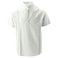 thumbnail image 4 of LEKWK Men Linen Sets Outfits 2 Piece Short Sleeve Henley Loose Fit Tops and Elastic Waist Wide Leg Pants Lightweight Solid Summer Beach Vacation Casual Wear, 4 of 6
