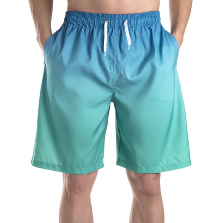 Swimsuit For Men Trunk LELINTA Mens Board Shorts Swim Trunks, Mens Print Long Trunk Swimwear Breathable and Elastic Waist Drawstring, Green/ Red, Up to size 3XL ()