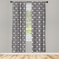 thumbnail image 4 of Ambesonne Floral Window Curtains, Flowers Art in Retro Style, Each 28" W x 63" L, Dark Purple Grey Eggshell, 4 of 4
