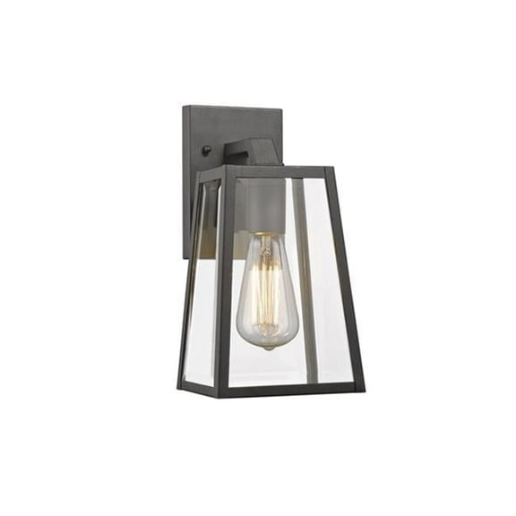 11 in. Lighting Leodegrance Transitional 1 Light Black Outdoor Wall Sconce - Textured Black