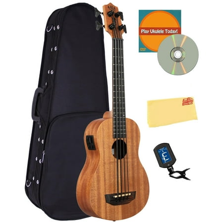 Kala UBASS-NOMAD-FS Nomad Acoustic-Electric U-Bass Bundle with Case, Tuner, Austin Bazaar Instructional DVD, and Polishing Cloth