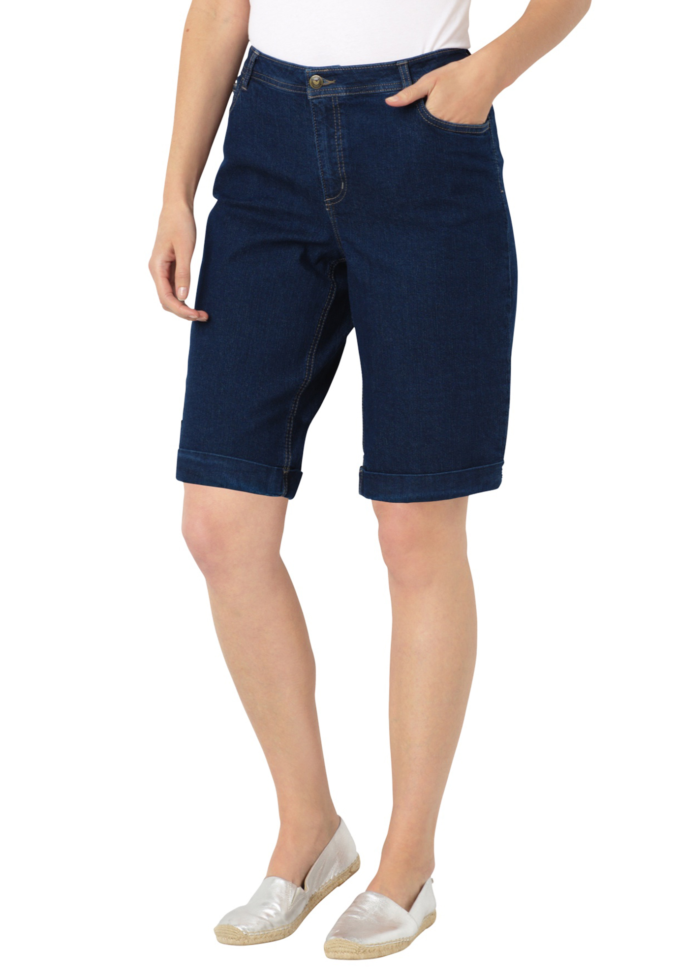 Woman Within Woman Within Women's Plus Size Stretch Jean Bermuda