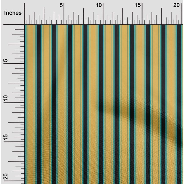 oneOone Polyester Lycra Yellow Fabric Striped Craft Projects Decor Fabric Printed By The Yard 56 Inch Wide