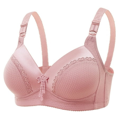 

SELONE 2023 Everyday Bras for Women Push Up No Underwire Plus Size Everyday for Sagging Breasts Breathable Embroidered Glossy No Rims Nursing Bras for Breastfeeding Sports Bras for Women Khaki S