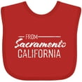 thumbnail image 3 of Inktastic From Sacramento California in White Distressed Text Boys or Girls Baby Bib, 3 of 4