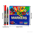 thumbnail image 2 of Fabric Markers Set, 12 Colors Non Toxic Permanent Textile Paint Pens Fine Point Tip for Clothing, Shirts, Sneakers, Totes, Bags & Canvas DIY Art, 2 of 5