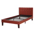 thumbnail image 1 of 36 x 82 x 40 in. Twin Size Faux Leather Upholstered Bed - Red, 1 of 1