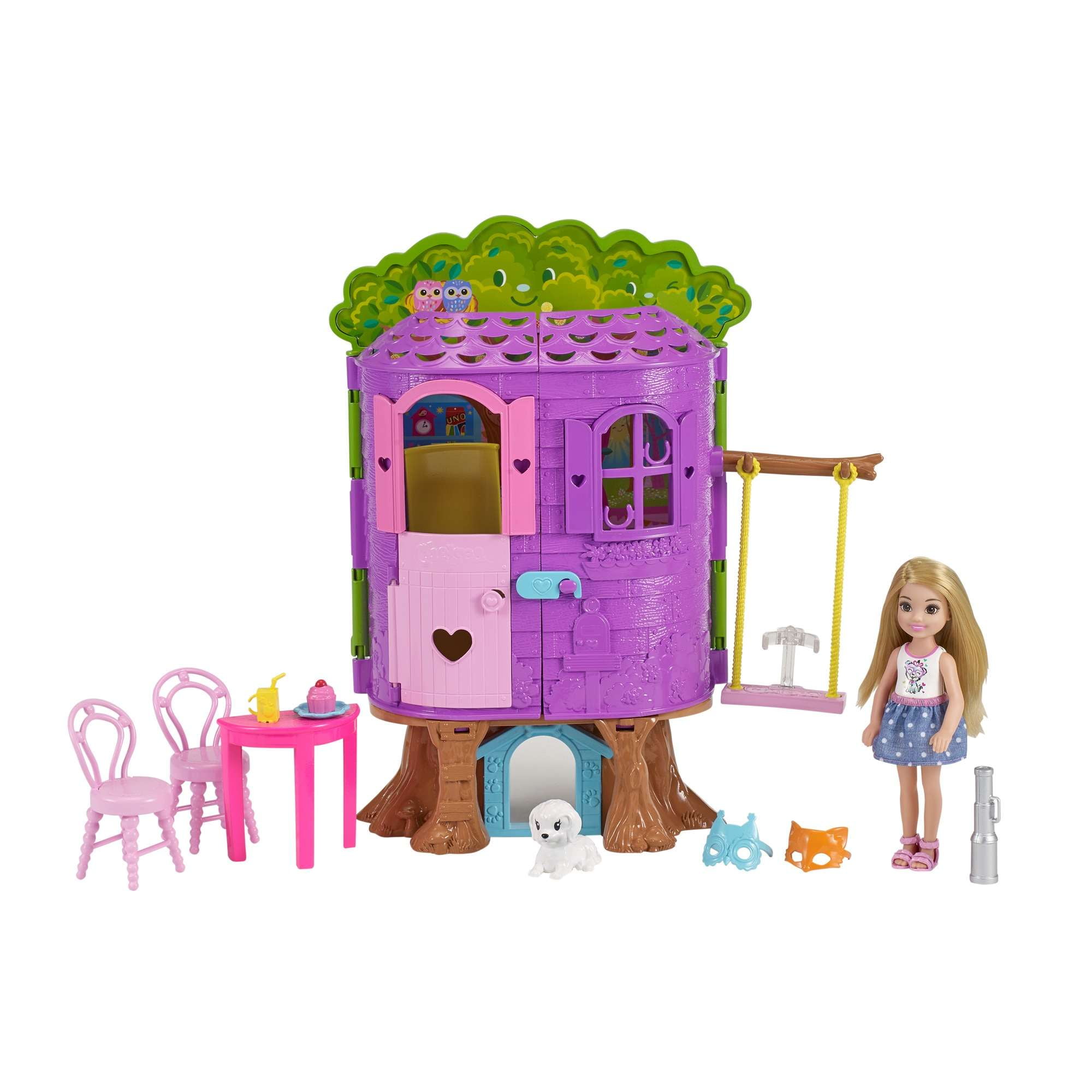 Barbie Club Chelsea Treehouse Dollhouse Playset with Accessories ...