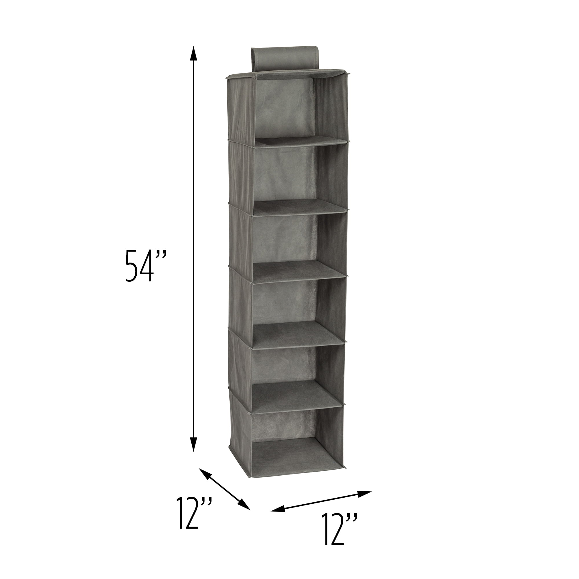 HoneyCanDo 6Shelf Hanging Closet Organizer, Grey