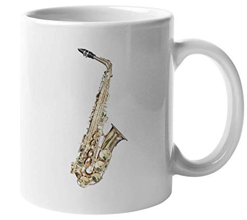 Tazza Da Colazione Per Sassofonisti: Design Retrò, 330 Ml, Stampata Fronte/retro, Regalo Perfetto Per Musicisti