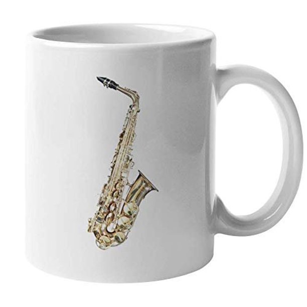 Realistic Saxophone Figure Simple Coffee & Tea Gift Mug For A Sax