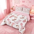thumbnail image 2 of meiyoeat Western Cowgirls Boots King Size Comforter Sets For Girls,Pink Coquette Bow Comforters King Size For Kids,Pink Reversible,3 Pieces, 2 of 7