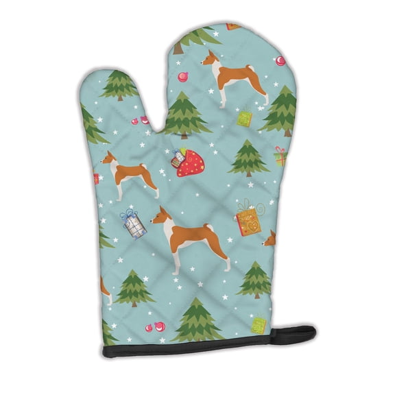 Carolines Treasures BB4898OVMT Christmas Basenji Oven Mitt Large multicolor