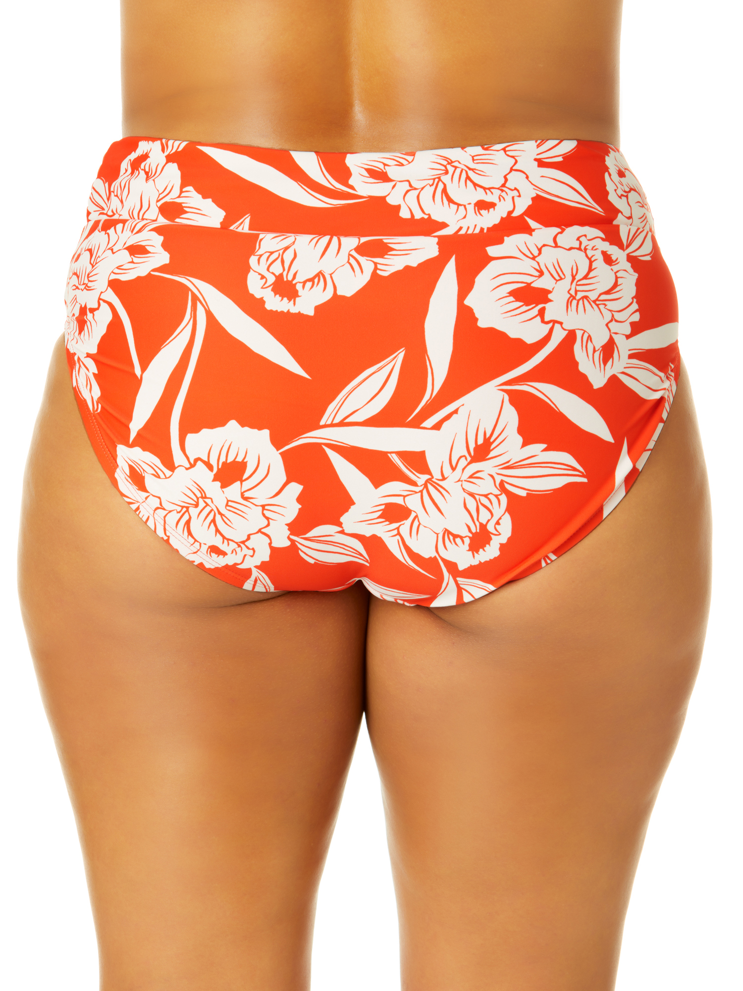 Time and Tru Women's Plus Size Mid Rise Smocked Swim Bottoms - image 3 of 5