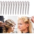 thumbnail image 5 of Pinzas para el pelo de cocodrilo, pasador de cocodrilo de metal, pinzas para el pelo profesionales con dientes para mujeres y niñas, manualidades de bricolaje, horquillas para el pelo - Plateado, 5 of 5