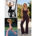 thumbnail image 5 of KEFIRLILY Women's Seamless Halter Neck Jumpsuit, High Stretch Butt Lifting Flare Leg Yoga Romper, Deep V Cross Back Athletic One-Piece for Gym Workout Running Casual, 5 of 6