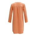thumbnail image 5 of IDALL Summer Dresses,Boho Dresses Women's Casual Round Neck With Buttons Boho Dress Knee-Length Dress Loose Women's Dress Petite Dresses,Linen Dress,Modest Dresses Orange Dress L, 5 of 5