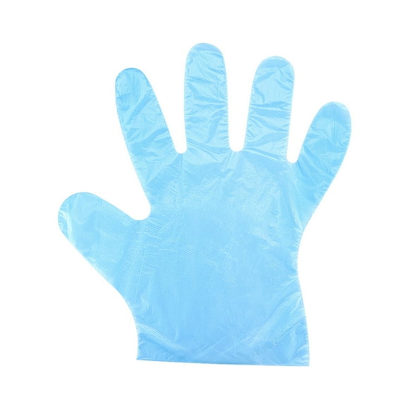 Bewildely 100 Uds. Guante de plástico de un solo uso, guante de PE resistente a la suciedad, accesorio Flexible para el hogar para interiores Suministros de limpieza para el hogar Bewildely HA001790-00