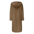 thumbnail image 4 of Women's Winter Plus Size Trench Coat Long Sleeve Plush Coat Color: Gold Size: L, 4 of 5