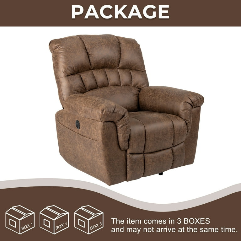 Winado Electric Power Lift Recliner Chair Cloth Fabric Recliners for Elderly Brown