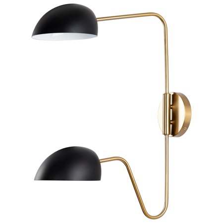 Nuvo Lighting Trilby 2 Light Wall Sconce Matte Black with Burnished Brass