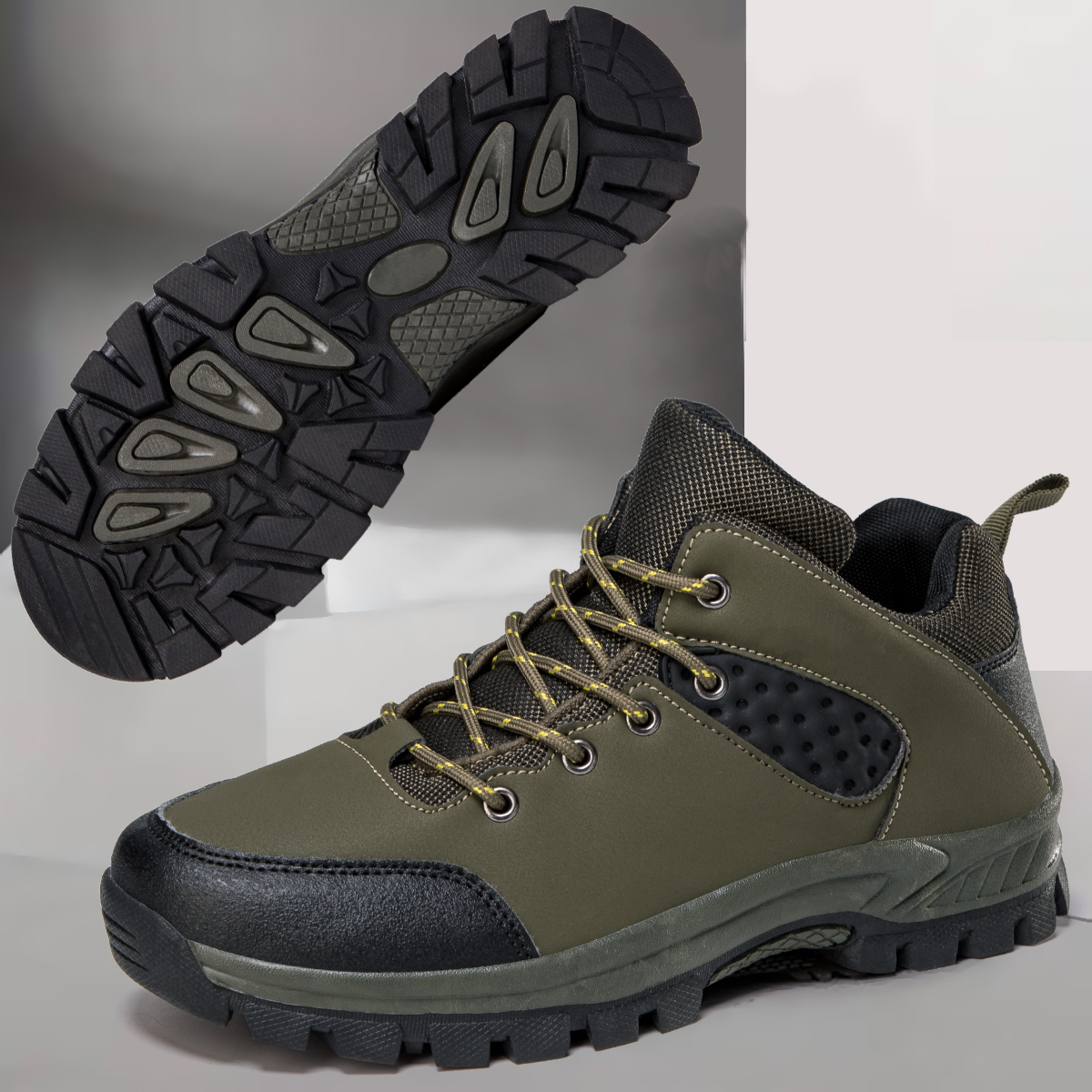 Outdoor Waterproof Men's Hiking Shoes Casual  Leather Man Ankle Boots Male Sport Sneakers Mountain Boots